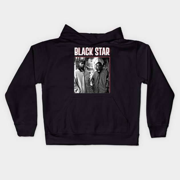 Blackstar Vintage Rap Kids Hoodie by kalush club